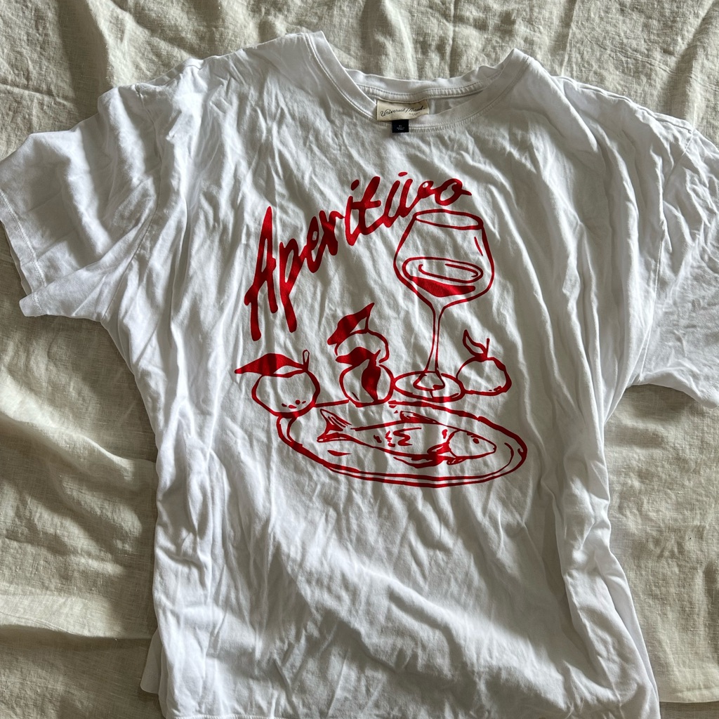 Universal Thread White Tee With Red Script